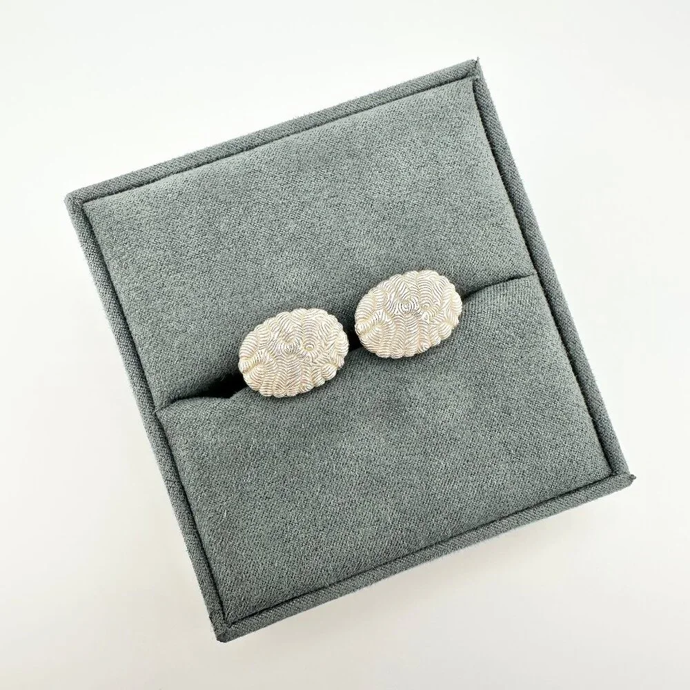 David Yurman Sea Coral Cufflinks w/ Sterling Silver & 18K Yellow Gold - RARE